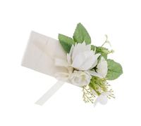 Baluue Boutonnière Fleur Artificielle Blanche Élégante Épingle Mariage Artisanale Légère Accessoire Costume Marié Témoin Décoration Tenue Cérémonie