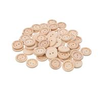 Baluue Boutons Ronds en Bois Naturel 20 Mm à 2 Trous Lot de 100 Pièces Faits Main Boutons Décoratifs pour Couture Vêtements Paquet et Projets de Crochet pour DIY et Scrapbooking