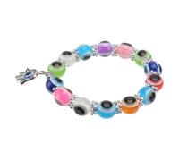 Baluue Bracelet Femme Rétro Perles avec Main de Hamsa et Œil Maléfique Accessoire Vintage Au Design Unique et Protecteur