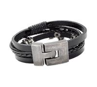Baluue Bracelet Homme Mode Cuir Multi-couches avec Tête d'Oiseau Alliage Style Rétro Punk pour Poignet Robuste Accessoire pour Fête des Pères et Occasions Spéciales