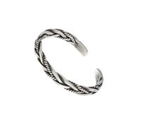 Baluue Bracelet Ouvrant en Argenté S925 Tressé Vintage Thaïlandais, Bijou Unisexe, Présent Symbolique, Style Rétro, Décoration de Poignet, Taille Ajustable