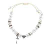 Baluue Bracelet Perles Ajustable Cœur et Croix Design Bohème Tressé Bijou Amitié Chanceux pour Femmes et Hommes