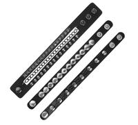 Baluue Bracelet Punk Large Multicouche en Simili Cuir Noir Réglable Unisexe Style Manchette pour Poignet Homme Femme Scène Rock Halloween