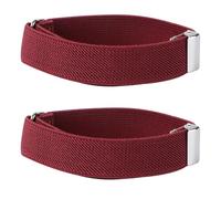 Baluue Brassards Élastiques Unisexes en Soie Polyester Résistante, Taille Unique, Couleur Rouge Foncé, Paire de Bracelets Décoratifs pour Manches de Chemise, Accessoire Mode Pratique