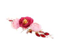 Baluue Bridal Hair Vine With Realistic Faux Peony Flowers Lightweight Wedding Headpiece For Bride Elegant Floral Headband For Chinese Style Weddings And Garden Parties