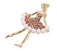 Baluue Broche Danseuse de Ballet en Alliage de Zinc et Cristaux, Épingle à Poitrine Élégante pour Femme, Accessoire Vestimentaire Léger, Décoration Mode pour Fête et Couleur Aléatoire