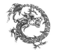Baluue Broche Dragon Vintage en Métal Alliage, Épingle à Châle Résistant, Ornement Vêtements pour Hommes, Usage Costume et Vestes, Style Rétro Chinoise Élégante