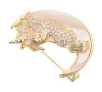 Baluue Broche Licorne avec Coquille Naturelle Petite Broche pour Revers Épingle à Chapeau Légère en Cuivre Accessoire Licorne Rétro pour Femme pour Vêtements Paquet et Fêtes