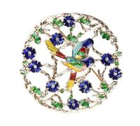 Baluue Broche Oiseau En Émail, Épingle à Couronne Décorative, Accessoire Vestimentaire Féminin, Ornements Pour Vêtements Et Paquet, Finition Cristal En Alliage, Style Jardin Oiseaux