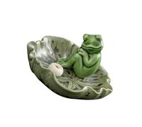 Baluue Brûleur Encens Céramique Design Grenouille Décoratif Purificateur Air pour Bureau Maison Méditation Relaxation