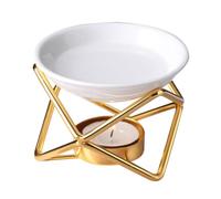 Baluue Brûleur Huile Essentielle avec Bol Amovible Support Géométrique Décoratif pour Aromathérapie et Fondants Parfumés Résistant à Haute Température pour Maison Spa Yoga