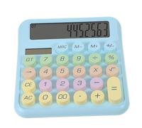 Baluue Calculatrice Mécanique de Bureau à Touches Larges Petite Portable pour Étudiants et Usage Scolaire Design Léger et Robuste Bleu Ciel