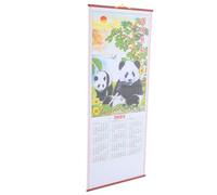 Baluue Calendrier Mural Décoratif 2025 Année du Serpent Calendrier Mensuel Imprimé Clair en Imitation Rotin Robuste pour Maison et Bureau Support Mural Pratique