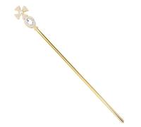 Baluue Canne d'halloween Dorée de Cristaux en Métal, Accessoire de Canne de Cosplay Élégant pour Fête à Thème et Déguisement Roi ou Sorcière