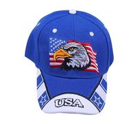 Baluue Casquette de Baseball Légère Brodée Aigle Drapeau Américain Bleu en Polyester, Style Simple Décontracté, pour W nd et Camping