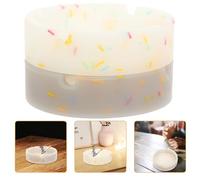 Baluue Cendrier Rond en Silicone Lumineux 2 Pièces Blanc Et Gris Phosphorescent, Plateau De Stockage De Suie, Cendrier De Table Coloré pour Salon Et Bureau, Usage Intérieur, Anti-débordement