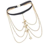 Baluue Chaîne de Cuisse à Plusieurs Niveaux en Alliage Élastique, Bijoux de Corps et Charmants pour Soirée Dansante et Shower Nuptial, Accentuant Proportions Corps