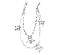 Baluue Chaîne de Pantalon Décorative Unisexe Rétro Métal Résistant Accessoire Double Face Style Western pour Homme et Femme Chaîne de Ceinture et Porte-clés