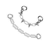 Baluue Chaînes de Chaussures Punk Breloques Métalliques en Acier Inoxydable Robuste, Style Hip-hop Unisexe pour Décoration Chaussures Sneakers Urbaines, Lot de 2 Pièces pour Fêtes