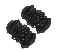 Baluue Clips à Chaussures Cristal Nœud Ruban Noir Décoratif Féminin Mariage Bal Accessoires Chaussures Escarpins Polyvalents Élégants