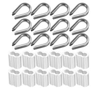 Baluue Clips Câbles en Acier Inoxydable M5 Cosses de Câble 8 en Aluminium Kit de Fixation 120 Pièces pour Gréement Arrimage Suspendre Extérieure Robuste