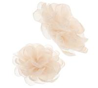 Baluue Clips pour Embellissements de Chaussures en Tulle Beige Fleur Camélia pour Femmes, Décoration Lavable et Polyvalente pour Occasions Formelles