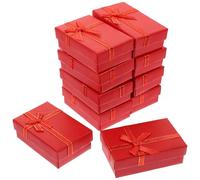 Baluue Coffret à Bijoux Portable en Papier Rouge Léger et Facile à Ouvrir, 24 Pièces pour Ranger et Exposer Bagues, Pendentifs et Bijoux Lors de Mariages