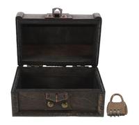 Baluue Coffret à Bijoux Vintage en Bois Gris Vieilli avec Serrure à Combinaison 3 Chiffres - Coffre au Trésor Verrouillable pour Escape Game et Rangement D’Objets Précieux - Organisateur