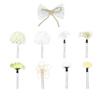 Baluue Coiffe Kimono 9 Pièces Fleurs Stabilisées en Plastique Vert Accessoires pour Cheveux Féminins Ornement Floral pour Cérémonie Pack Coiffure Traditionnelle Japonaise