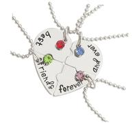 Baluue Collier En Avec Pendentif Cœur En Quatre Parties Assemblées Design À Couture Bijou Mode Élégant Pour Cadeau D'Amitié Et De Complicité