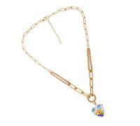 Baluue Collier Femme Pendentif Cœur Ethnique Léger Chaîne Clavicule Design Confortable pour Fêtes Célébrations Cérémonies