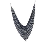 Baluue Collier Foulard Court à Paillettes En Métal Noir, Collier Plastron Rigide Pour Femme, Accessoire De Cou Pour Soirée Et Événement, Chaîne Clavicule Élégante