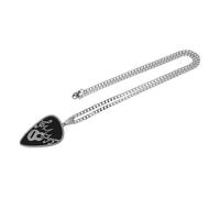 Baluue Collier Guitare Électrique Pendentif Médiator Acier Inoxydable Noir Design Moderne Confort Polyvalent pour Amateurs de Musique Usage Quotidien 28,5X3,2 CM
