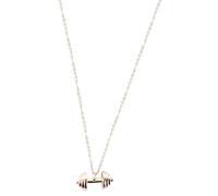 Baluue Collier Pendentif Haltère en Acier Inoxydable Couleur Or, Style Punk Délicat, Accessoire Cou Port Quotidien