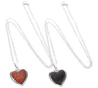 Baluue Collier Plusieurs styles Changeant de Couleur 2pcs Cœur Pendentif en Acier Inoxydable Détection de Température, Style Élégant Saint-valentin Couleur Aléatoire Plusieurs styles