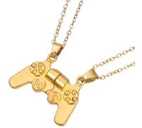 Baluue Collier pour Couples en Alliage Doré Longueur Ajustable Pendentif Manette de Jeu Assorti pour Hommes et Femmes Présent pour Ami et Femme Collier d'Amitié