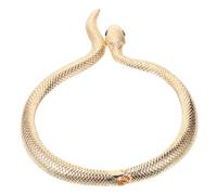 Baluue Collier Serpent Doré Vintage Plastron Rigide Femme Fête Halloween Ras-du-cou Ajustable