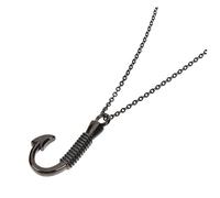 Baluue Collier Urne Acier Inoxydable Forme Crochet Poisson Commémoratif pour Cendres Pendentif Mémoire pour Femmes Fans