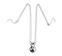 Baluue Colliers Assortis pour Couples Collier Yin Yang Alliage Chaîne de Cou Délicate pour Deux Symbolisant Amour et Union pour Mariage et Quotidien