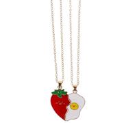 Baluue Colliers D'amitié Assortis pour Couples, Pendentifs Cœur Fendu en Alliage de Zinc, Chaînes Émaillées pour Pull, Lot de 2 Pièces, Bijoux Romantiques Saint-valentin, Présent Couple