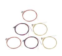 Baluue Cordes de Guitare Acoustique Colorées 6 Pièces - 2 Jeux Cordes Cuivre Rouge 2 Jeux Cuivre Jaune - Métal Haute Résistance Remplacement pour Guitare Folk Accessoires Entretien et