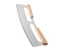Baluue Coupe-Pizza en Acier Inoxydable Double Poignée en Bois Roulette à Pizza Tranchante Outil de Découpe pour Pâte Trancheuse à Pizza Pratique 1 Pièce Usage la Cuisine Maison