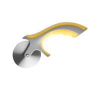 Baluue Coupe-Pizza Inoxydable avec Manche en Plastique Jaune Rouleau Unique Pratique pour Découpe Pâte et Pizza Ustensile la Cuisine Polyvalent Compatible Lave-Vaisselle Pâtisserie et