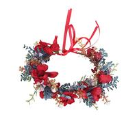 Baluue Couronne De Fleurs Pour Cheveux Guirlande De Fleurs Coiffe Rouge Pour Mariée Coiffe Élégante Pour Mariage Bandeau De Mariée