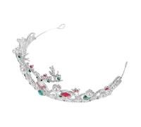 Baluue Couronne de Noël Alliage avec Strass et Perles Diadème Baroque de Fantaisie pour Mariage Fête et Costume de Renne Accessoire Élégant pour Cheveux Festifs