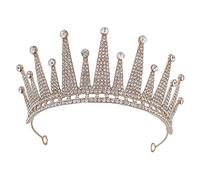 Baluue couronne de strass couronnes de princesse couronnes de mariée Coiffe de perles bandeau de perles de mariée diadème de strass Alliage de zinc Golden