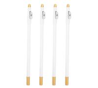 Baluue Crayon Barbier Blanc 4 Pièces Taille-Crayon Intégré pour Contour Sourcils et Barbe, Application Précise et Fine, Adapté aux Hommes et Maquillage Sourcils