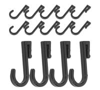 Baluue Crochet plat en S plastique noir 100 pièces, accessoires pour barre solide sans clou, utilisation polyvalente dans salle de bain, cuisine et jardin