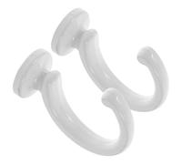 Baluue Crochets Muraux en Zinc Allié Blanc pour Rideaux, Embrasses Métalliques Robustes de Croissant, Support Mural Multifonction pour Décoration Intérieure, Lot de 2 Set de Pièces,
