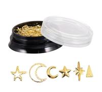 Baluue Décorations Pour Ongles Étoiles Lune Alliage Doré Motifs Creux Accessoires Nail Art Diy Usage Professionnel Et Domestique